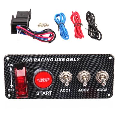 China 12V -24V Trucks 12V Racing Car Engine Start Push Button Ignition Switch Panel 5 In 1 LED Inverter for sale