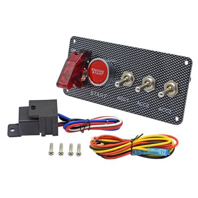 China 12V -24V 12V Trucks DC 5 in 1 Car Engine Start Push Button LED Carbon Fiber Racing Car Ignition Inverter Board for sale