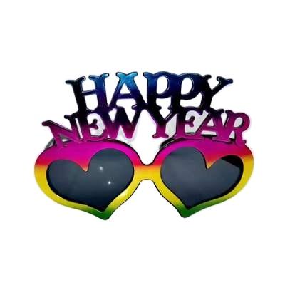 China Fashion sunglasses 2022 happy new year atmosphere decoration holiday party supplies prop funny glasses for sale