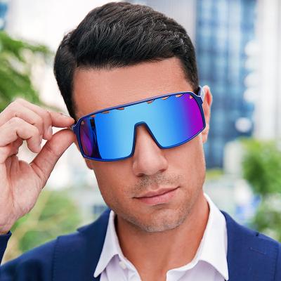 China Fashion Sunglasses Shape Oversized Recycling Men Shades Bike Fishing Sports Sunglasses 2021 for sale