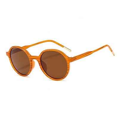 China Fashion sunglasses 2021 net fashionable celebrity men and women Central Institute of Statistics roll up metal brown hinge personality frame Korean sunglasses for sale