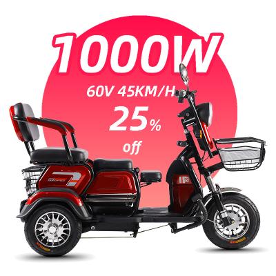 China Advanced Smart Electric Scooter 48V/60V 500W Passenger Tricycle 3 Wheeler Two Electric Seats Adult Electric Tricycle for sale