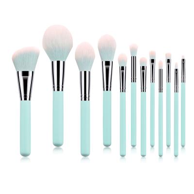 China 12 Pcs Makeup Brush Set/Wholesale High Quality Skin-friendly Wooden Kit With PU Leather Bag/Pocket for sale