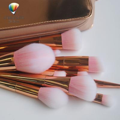 China Angular Blush New Products Beauty Best Selling Private Logo Plastic Nylon Soft Makeup Brush Set for sale