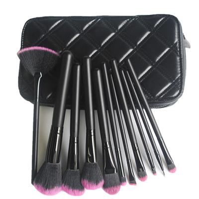 China Hair Tools Kit 11 Pcs Professional Newest Nylon OEM Facial Makeup Skin-Friendly Make Up Brush With Pouch for sale