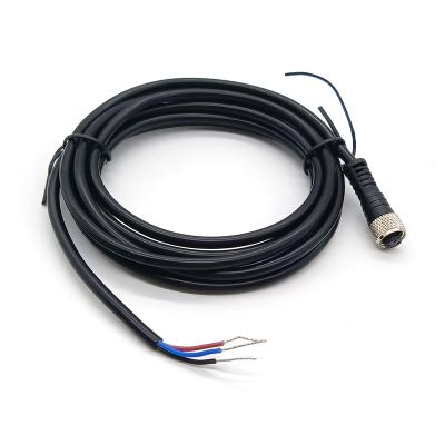 China Factory supplier direct black 3pin 2m conenector M8 female straight cable B0059 for sale