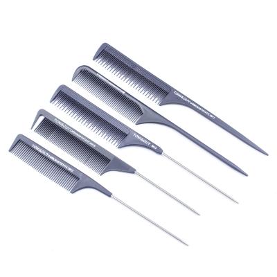 China Professional Salon Carbon Fiber Black Hair Comb Heat Resistant Anti-Static Kit B0079 for sale