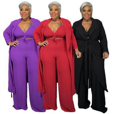 China Spring Viable NNWY7341 plus size two piece sets plus size jacket two piece athleisure set plus size women's sets for sale