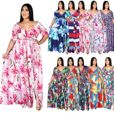 China BM1099 Viable wholesale plus-size dress boutique clothing women plus size summer dresses plus size dress for sale