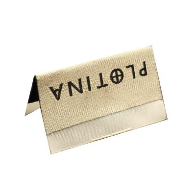 China Laser Cut Factory Price Washable Centerfold Cotton Custom Garment Woven Neck Label for sale