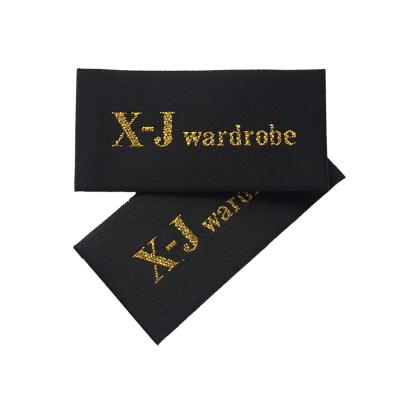 China Center Fold Custom Washable Polyester Woven Labels T-shirt Clothing Label 100 Pieces Neck Label Min Order for sale