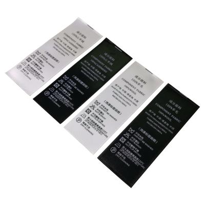 China Custom Printed Factory Direct Supply Logo Clothing Black Satin Care Washable Labels With Wash Neck Label for sale