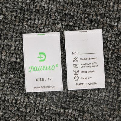 China High Quality Washable Logo Satin Cloth Label Wash Woven Custom Care Labels Neck Label for sale