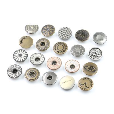 China High quality washable metal elastic denim buttons brass buttons with rivets for jeans button with logo for sale