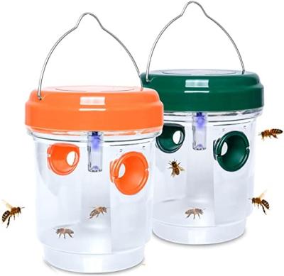 China Solar Powered Lightweight Bee Catcher Trap Disposable Solar UV Led Glass Wasp Insect Wasp Bee Fruit Fly Trap Hornet Traps Outdoor Hanging for sale