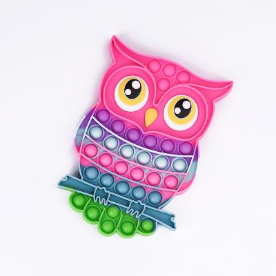 China Relieve Sensory Fun Owl Adult Fidget Toys Logo Summer Toys Bulk Huge Anti-Anxiety Stress Noise Itting Large Size Rainbow Silicone Anti-Stress Bubble Custom Made thrust for sale