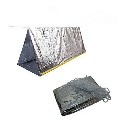 China Portable High Quality Outdoor Camping Aluminum Thermal Tent Mylar Shelter Survival Tube Protective Disaster Relief Emergency for sale