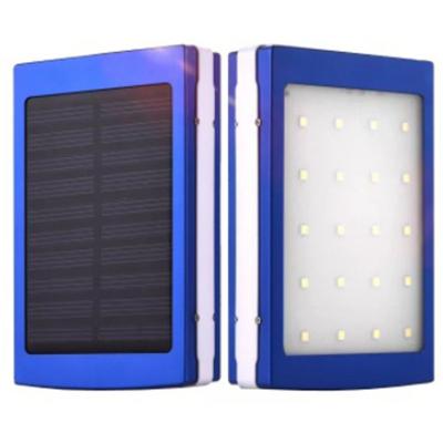 China Indoor Outdoor Dual USB LED Light Output Solar Power Bank 10000mAh Portable Solar Battery Charger For Mobile Phones for sale