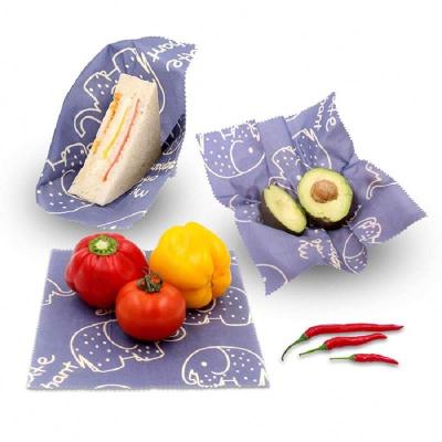 China 100% Zero Waste Food Wrap Cotton Textile Cartoon Pattern Beeswax Food Wrap for sale