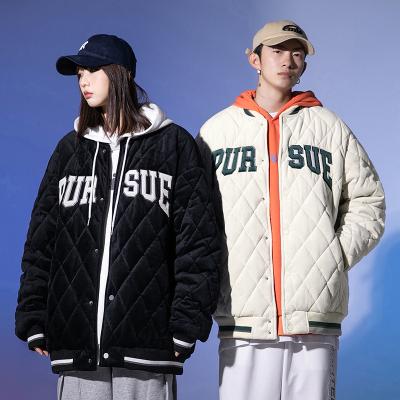 China Unisex Hip Hop Harajuku Women Jacket Baseball Varsity College Coats Velvet Letter Patchwork Waterproof Mens Jackets Streetwear for sale