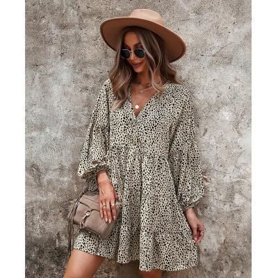 China Viable Dress Women Summer Vintage Boho Print Chiffon Ladies Casual Ruffles Loose Bohemian Beach Mini Dress Female Vestidos for sale