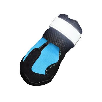 China Sustainable Dog Boots Waterproof Shoes For Dogs With Reflective Hook Rough Anti-Slip Sole Black for sale