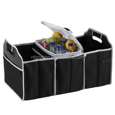 China Ningbo Chiyuan Eco-friendly Car Boot Accessories Bag Folding Car Trunk Organizer With Cooler Bag for sale