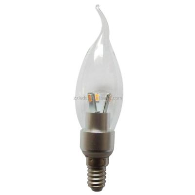 China Hotel 3w 300lm 3000k 220v E10/E11/E12/E14/E17/B15 dimmable led candle light bulbs with CE ROHS for sale