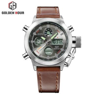 Chine Men's Leisure Sports Watch Luxury Military Leather Watch Men's Clock Fashion Chronograph Watch à vendre