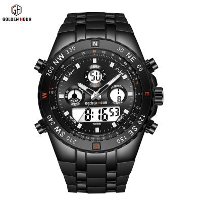 Chine GOLDENHOUR Men Luxury Quartz Wrist motion Watch Luminous Hands Clock Chronograph à vendre