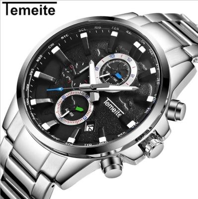 Chine TEMEITE Men's Personality Watch Sport Steel Quartz Multifunction Six-pin Waterproof Watch à vendre