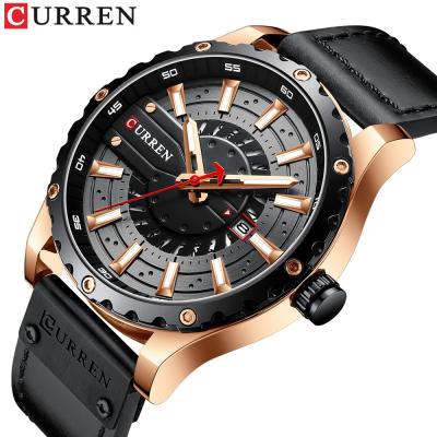 China CURREN 8374 Brand luxury watches leather belt fashion calendar quartz digital watch honor nobility fashion wristwatches for sale