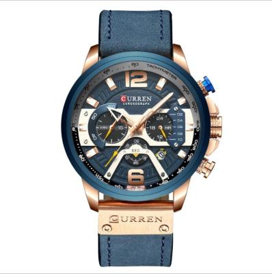 Chine CURREN 8329 Men Sport Quartz Watch Casual Waterproof Military Wrist Male Clock leather watches à vendre