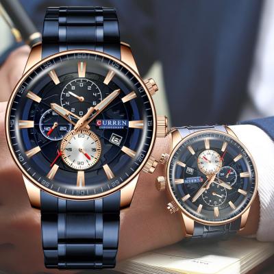 China Top Luxury Brand CURREN 8362 Watch Men Waterproof Quartz Watches Gold Sport Chronograph Date Male Clock relogio masculino for sale