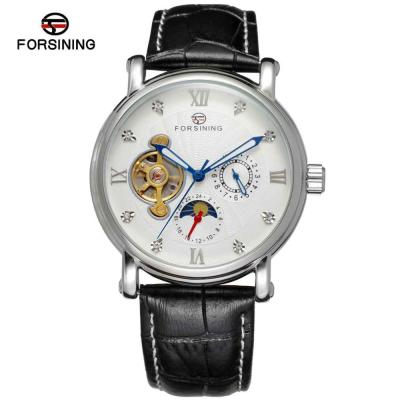 Chine Forsining Men diamond intelligent gold logo leather watch à vendre