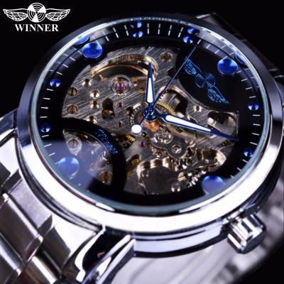 China Winner Watch Hot Sell Full Stainless Steel Watches Men Wrist Skeleton Auto Mechanical Wristwatches Relogio Masculino for sale