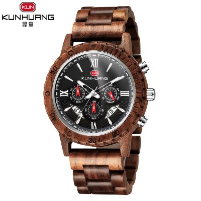 Chine 2020 neutral natural wood carving handmade waterproof quartz wood watch à vendre