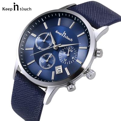 Chine 2020 Hot Sale Men Luxury Quartz Wrist Watches Chronograph Fashion Sport Leather Watches à vendre