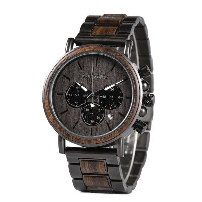 Chine hot sale Classic handmade man wood watch logo with Stopwatch function Timepieces Chronograph à vendre