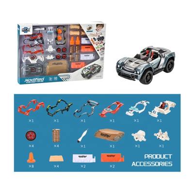 China Toy Children Intelligent Diecast DIY Assembled Metal and ABS Pull Back Car Toy for Boys for sale