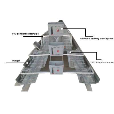 China High quality farms poultry battery cage equipment A and H type large metal chicken cage broiler animal cages for poultry farm for sale