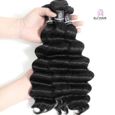 China Deep Wave ELI RTS 10A Mink Brazilian Virgin Human Hair Bundles Unprocessed 100% Raw Virgin Hair Weave Extension Peruvian Seller for sale