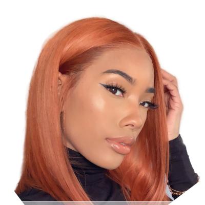 China Indian Raw Straight ELI Colored Bob Wig 100% Cuticle Aligned Short Bob Lace Front Wig Vendors Virgin Hair Wigs 10A 4x4 13x4 for sale