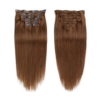 China Wholesale Price ELI Human Hair Clip In Silky Straight Extension Wave Real Mink Virgin Brazilian Unprocessed Clip-in Extensions for sale