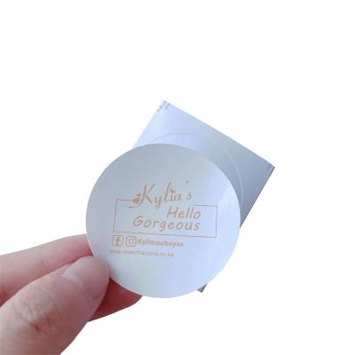 China Barcode transfer metal printing high quality golden deco personalized vinyl stickers for food packaging for sale