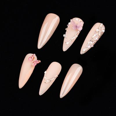 China Flexibility Pro Nail Extension Stiletto Long Full Cover No Trace Gel Tips Press On Nails for sale