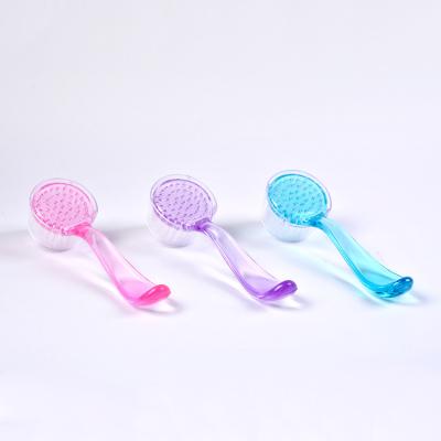 China Reusable New Round Head Powder Clean with Cover Pedicure Plastic Nail Brush Remove Dust Make Up Washing Brushes Dust for sale