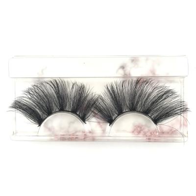 China 2020 25mm Handmade Natural 3d False Wave Long Natural Silk Eyelashes W10 for sale