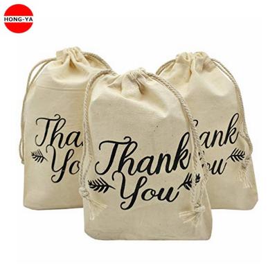 China Custom Eco-Friendly Recyclable Reusable Gift Bag Pouch Cotton Drawstring Bag for sale