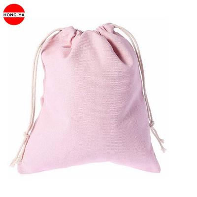 China Gift Bag Customized Promotion Canvas Shopping Bag Pink Small Drawstring Bags for sale